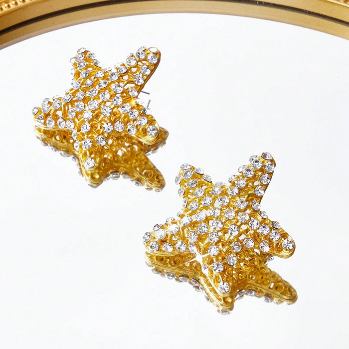 Wholesale Starfish Earrings Girls Trendy Mesh Star Earrings