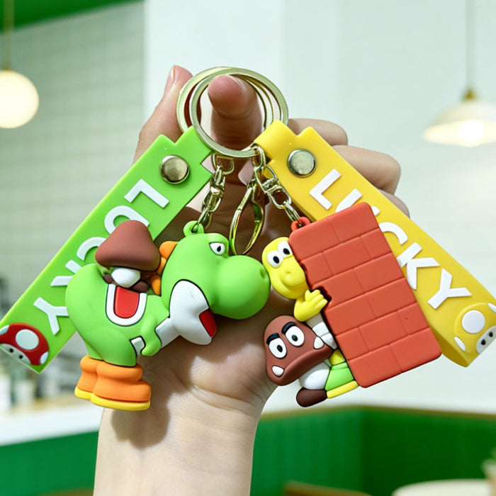 Wholesale Silicone PVC Keychain Skateboard Cartoon Design Bag Charm Gift MOQ≥2