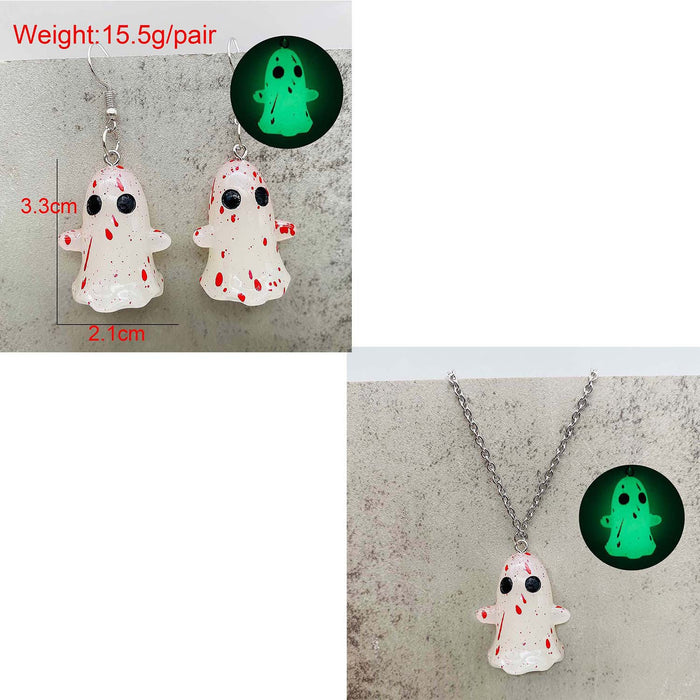 Wholesale  Earrings Luminous Ghost Pumpkin Corn Sugar Pendant Necklace  Jewelry