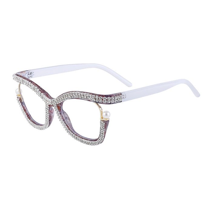 Wholesale diamond plain glasses frame female fashion cat eye can match myopia glasses frame female