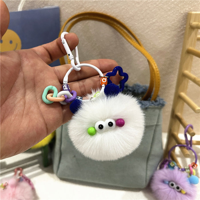Wholesale Cute Cartoon Keychain Cute Creative Small Coal Ball Plush Doll Schoolbag Pendant Student Doll Gift