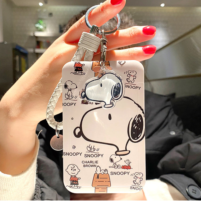 Wholesale Cute cartoon printed lanyard card holder and keychains.