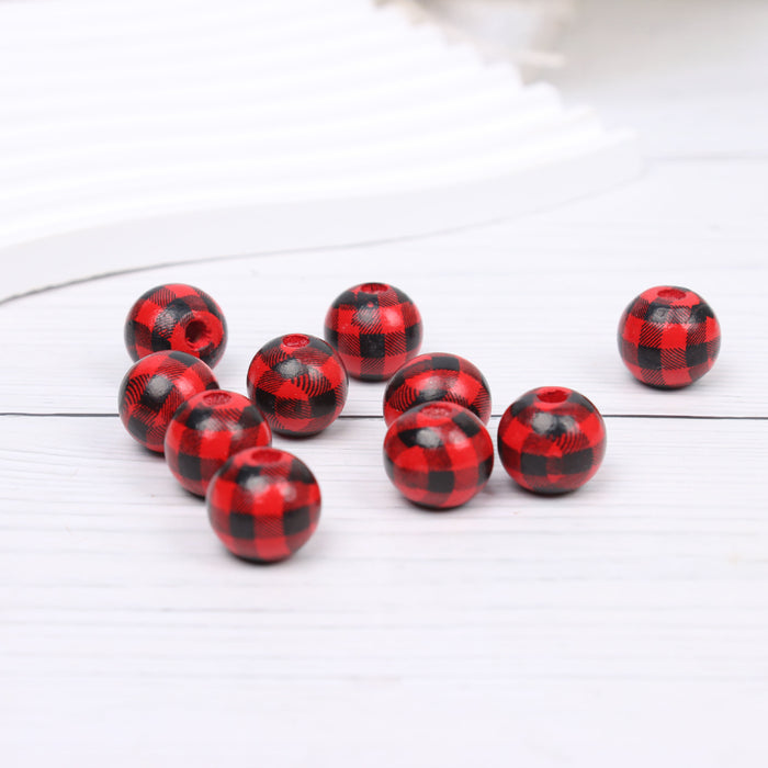 Wholesale 50PCS Santa Claus Smiley Face Wooden Beads JDC-BDS-TianYue016