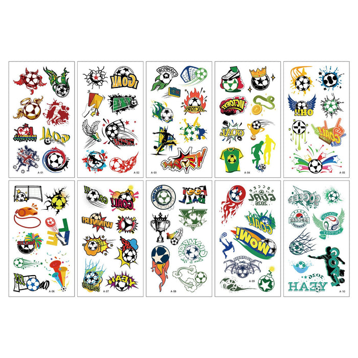 Wholesale 10pcs World Cup Water Transfer Paper Football Tattoo Stickers
