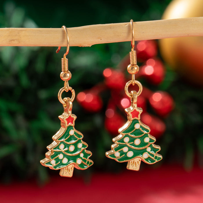Wholesale Alloy Christmas Earrings with Elk and Snowflake Design for Holiday Party and Gift