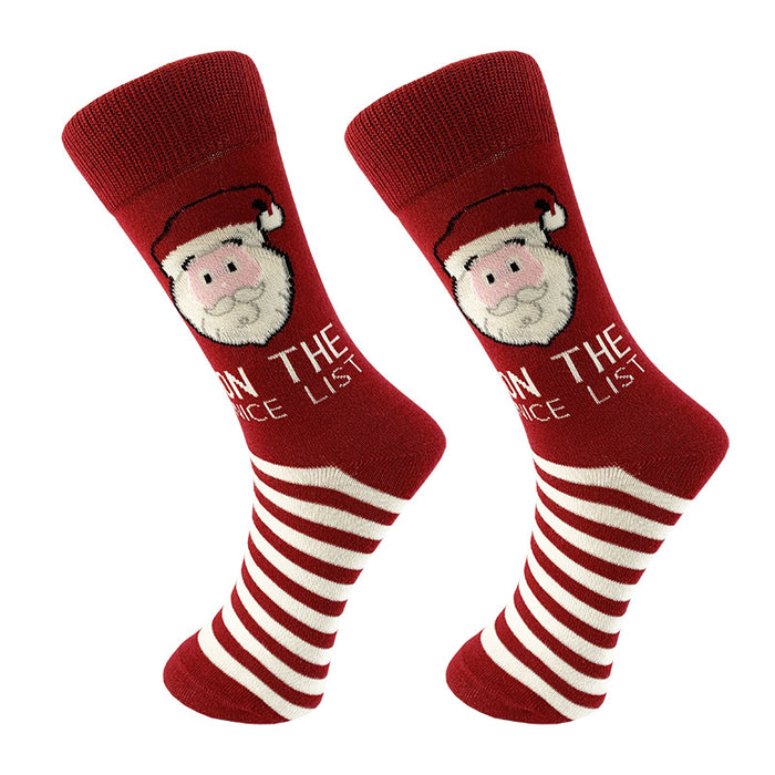 Wholesale Christmas Cartoon Striped Men's Mid-tube Socks JDC-SK-YiYan082