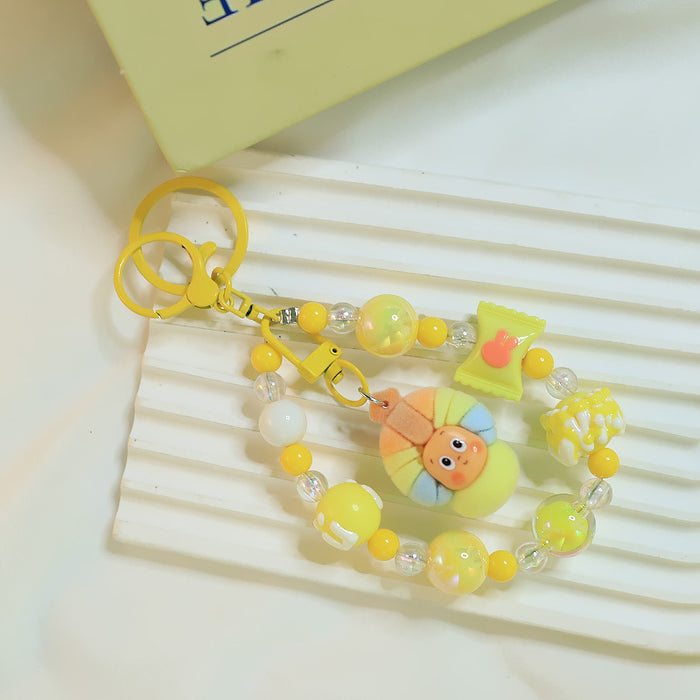 Wholesale Cute flocking star keychain doll pendant bag small jewelry pendant cute particles