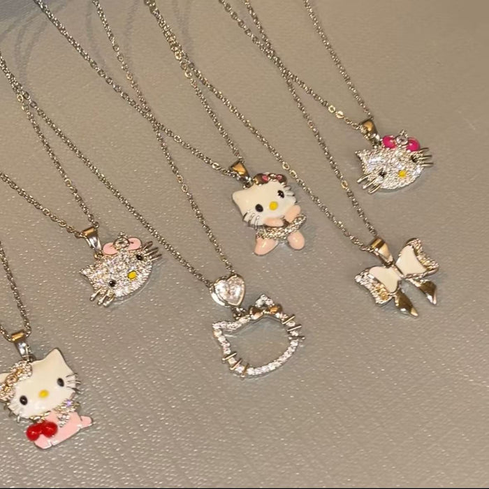 Wholesale Women's Stainless steel Necklace Sweet Cute Pendant choker necklace