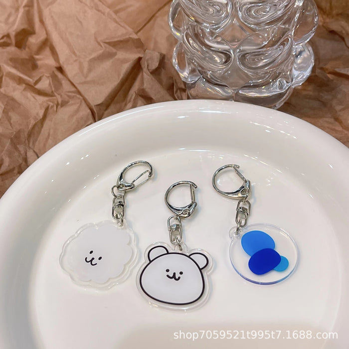 Wholesale Cute Keychain Double-sided Acrylic Female Student Bag Accessories Children' s School Bag Couple' s Best Friend Small Pendant