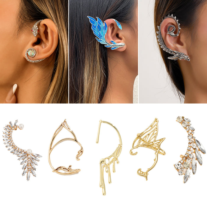 Wholesale Ear stud design, personalized, no ear holes, ear hooks, ear clips, rhinestone ear bone clips