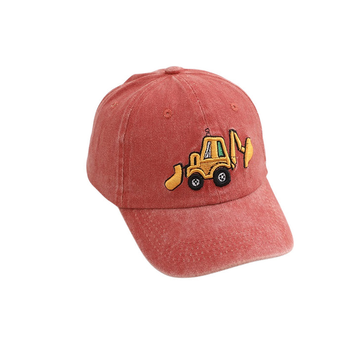 Wholesale Children' s Washable Retro Excavator Cartoon Baseball Hat
