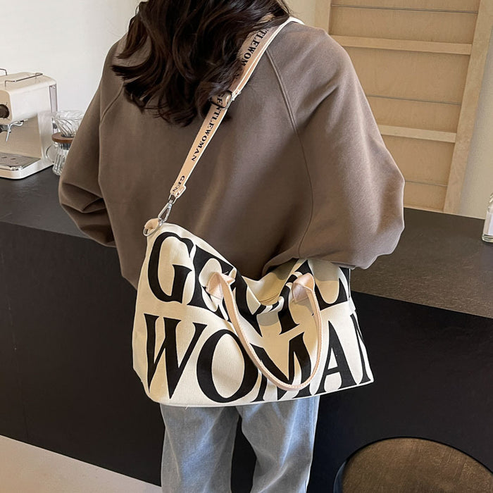 Wholesale Stylish canvas large capacity hand travel bag shoulder crossbody bag