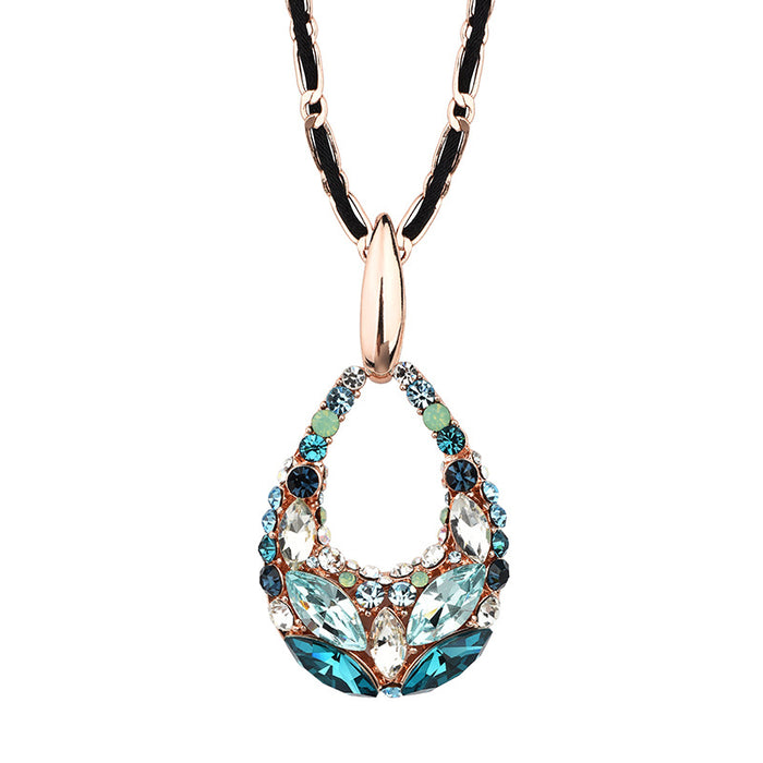 Wholesale Waterdrop-shaped crystal long necklaces