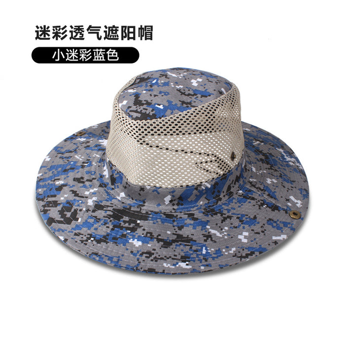 Wholesale Outdoor Camouflage Mesh Hat Round Brim Fishing Hat JDC-FH-DG015