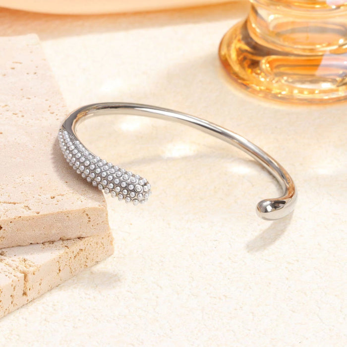 Wholesale Titanium steel bracelet with gold plating and full diamond, high-end and fashionable stainless steel