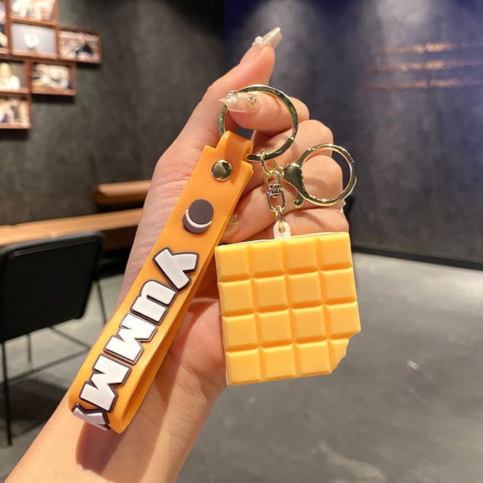 Wholesale Biscuit keychain school bag pendant cute creative couple bag pendant