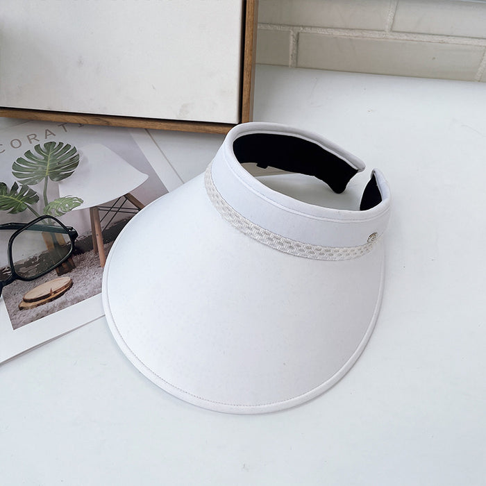 Wholesale New Ice Silk Large brimmed Artistic Sky Top Hat for Travel Sunscreen and Sunshade Sky Top Sun Hat