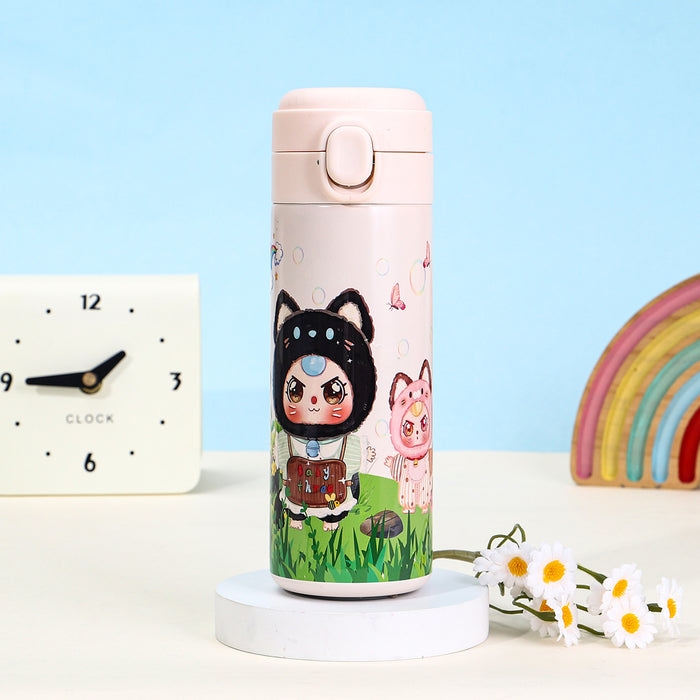 Wholesale Stainless Steel Cartoon Outdoor Portable Handle Thermos Cup Double-Layer Vacuum Gift Water Cup