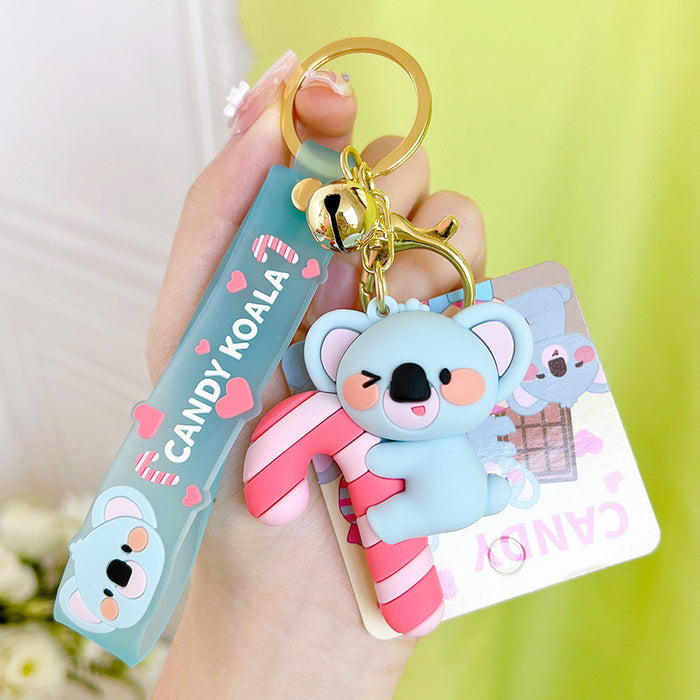 Wholesale Candy Koala Keychain Girl's Exquisite Key Pendant Cute Schoolbag Hanging Doll Key Chain