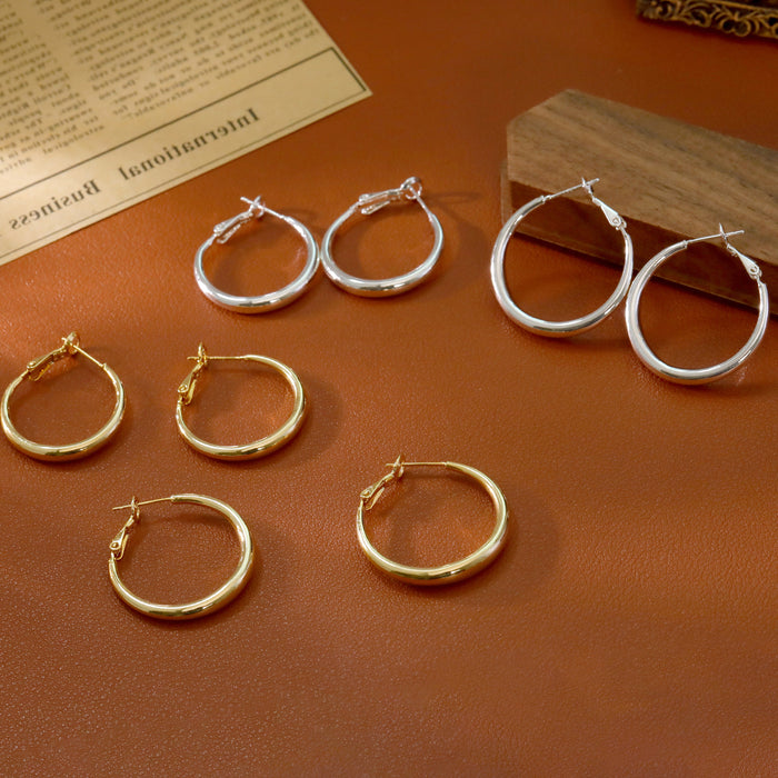 Wholesale Circle earrings, large circle earrings, women's earrings, plain circle earrings, new earrings