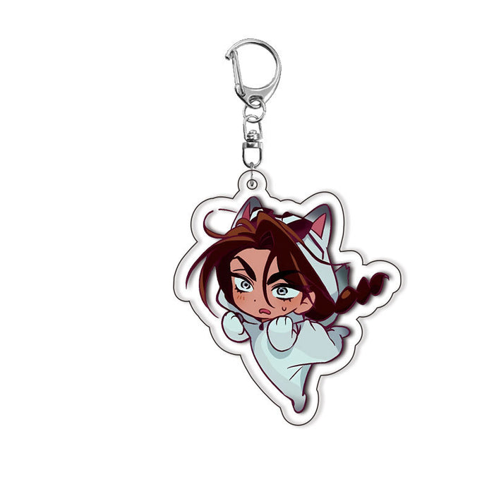 Wholesale Double-sided Acrylic Keychain with Interlayer Anime Merchandise Exquisite Pendant