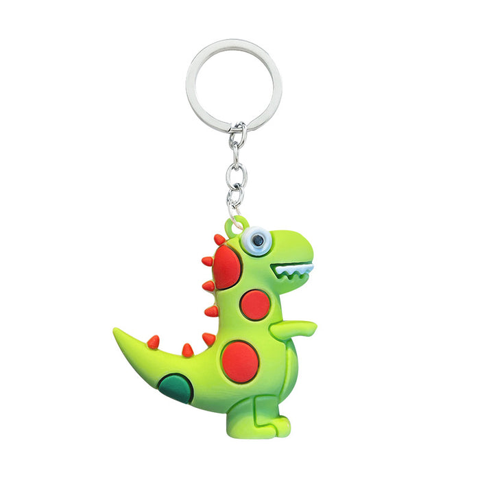 Wholesale Wholesale Creative Cute Cartoon 3D Dinosaur PVC Keychain Pendant Student Bag Mobile Pendant