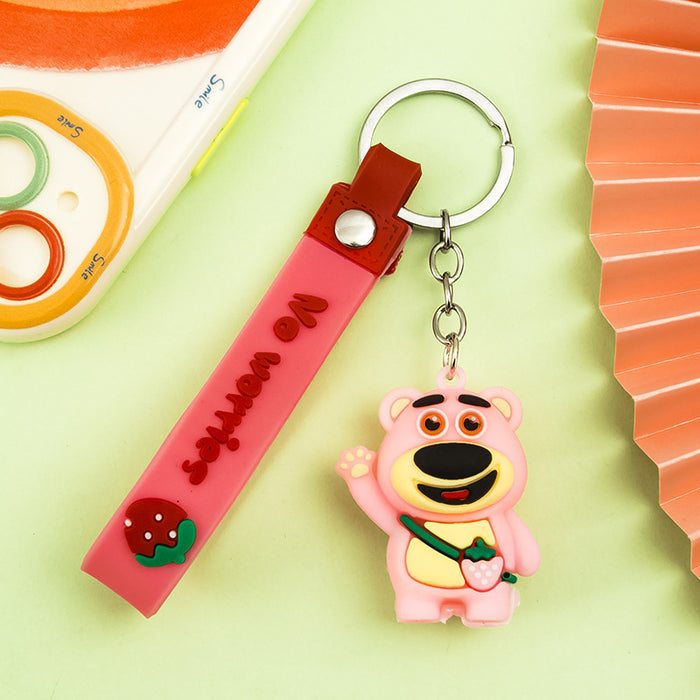 Wholesale Cartoon  bear keychain cute key chain doll claw  silicone key pendant car bag ornaments