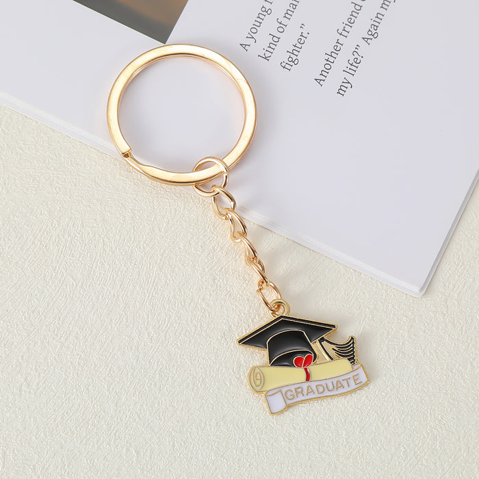 Wholesale Bachelor's Cap Keychain Inspirational Blessing Pendant for Students' Bags