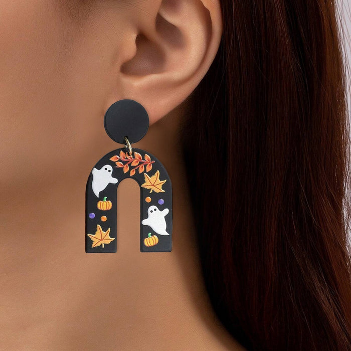 Wholesale Black N-word Earrings Ghost Pumpkin Maple Leaf Earrings  Funny  Earrings