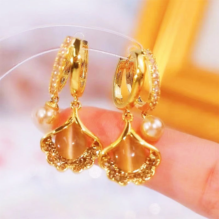 Wholesale Apricot Leaf Earrings
