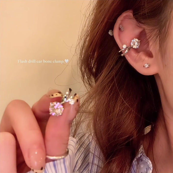 Wholesale Small Bulb Flash Zirconium Ear Clip Women's Earrings