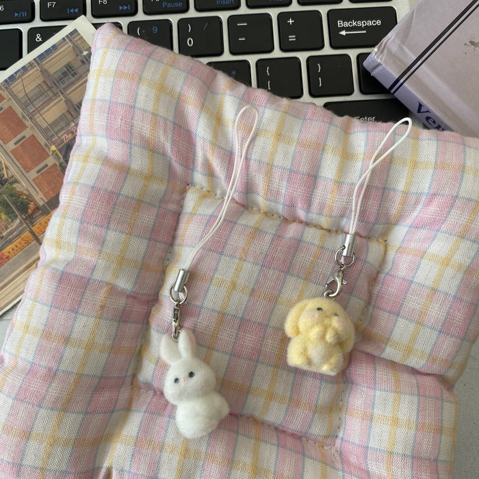 Wholesale 3D plush bunny pendant, cute little animal plush toy, student bag hanging accessory