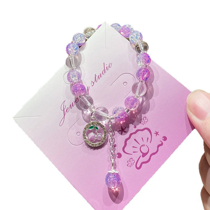 Wholesale Cherry Design Glass Beaded Bracelet Fashion Jewelry Accessory MOQ≥3