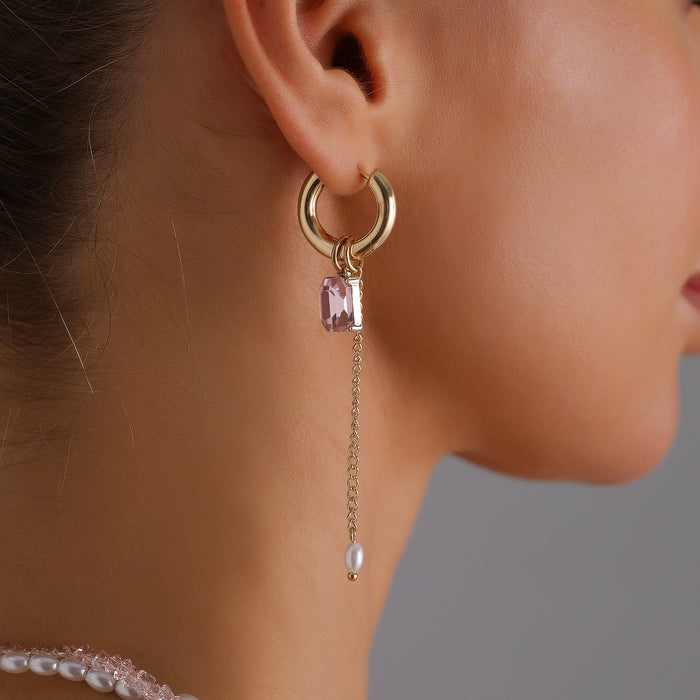 Wholesale Jewelry Crystal String Jewelry Stone Square Tassel Necklace Women's Elegant