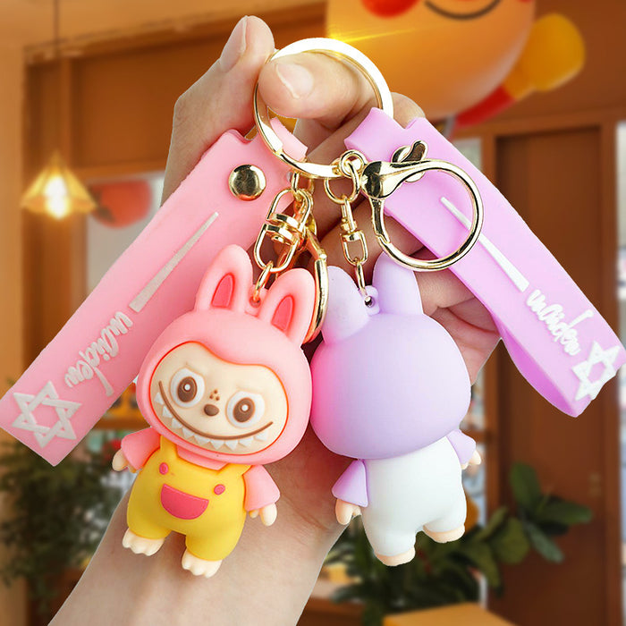 Wholesale  Lamb Doll School Bag Car Key Chain Pendant Small Gift Rab Small Sheep Keychain