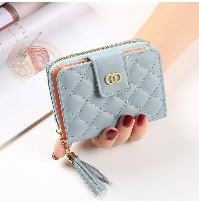 Wholesale ladies short wallet women zipper wallet Korean version of large capacity