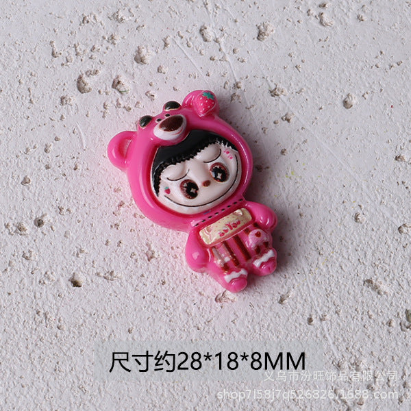 Wholesale Anime Bear Doll Funny Resin Accessories Cream Glue Hair Accessories Headband Mobile Phone Case Pendant
