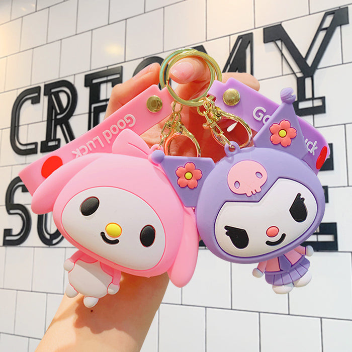 Wholesale Silicone Cute Cartoon Doll Coin Purse Keychain JDC-KC-LiuFan021