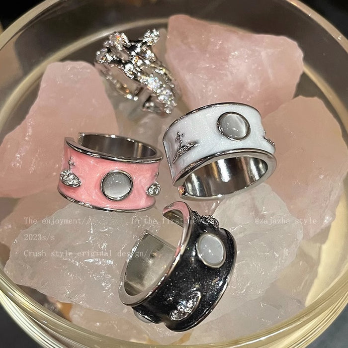 Wholesale Wide opening ring, Drip Oil Planet ring