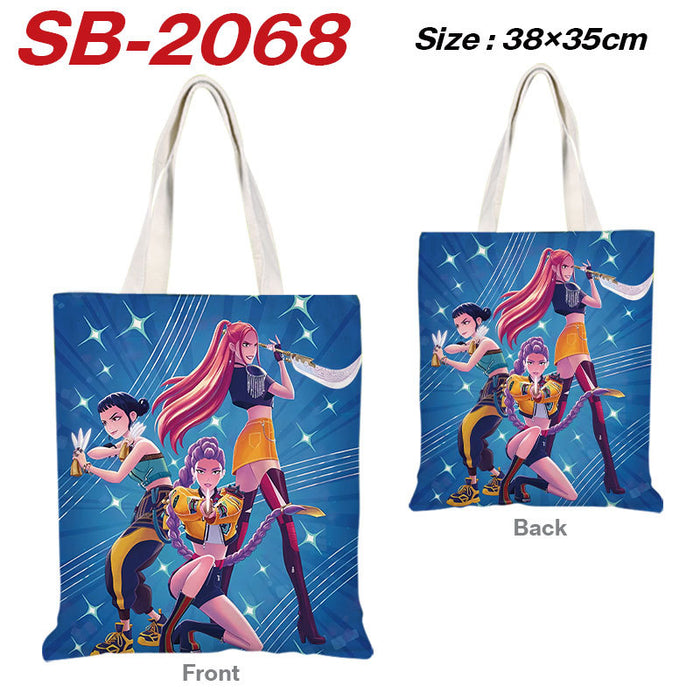 Wholesale Kpop full color printed shopping bag canvas tote bag  shoulder bag