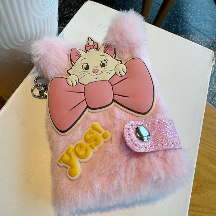 Wholesale Plush Notepad  Pink Cat Hand Account Book Gift Girl' s Heart Creative Acoustic Notepad