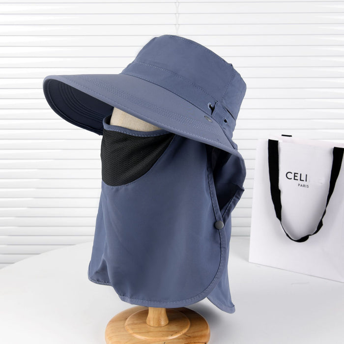 Wholesale Foldable sun protection hat with large brim, UV protection, sun shielding shawl hat, outdoor neck and face protection, fisherman hat