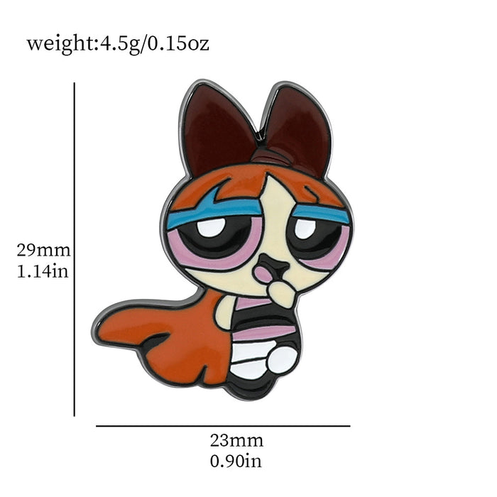 Wholesale Cartoon Characters Little Girl Metal Badge Girls Alloy Oil Dripping Brooch Accessories Pin