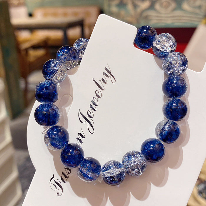 Wholesale Glass Bead Bracelet Ice-Clear Two-Tone Violet Children' s Jewelry Accessory MOQ≥2