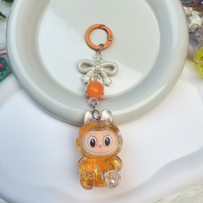 Wholesale Acrylic Cloth Quicksand Keychain Luminous Flash Cute Doll Bag Pendant Gift Keychain