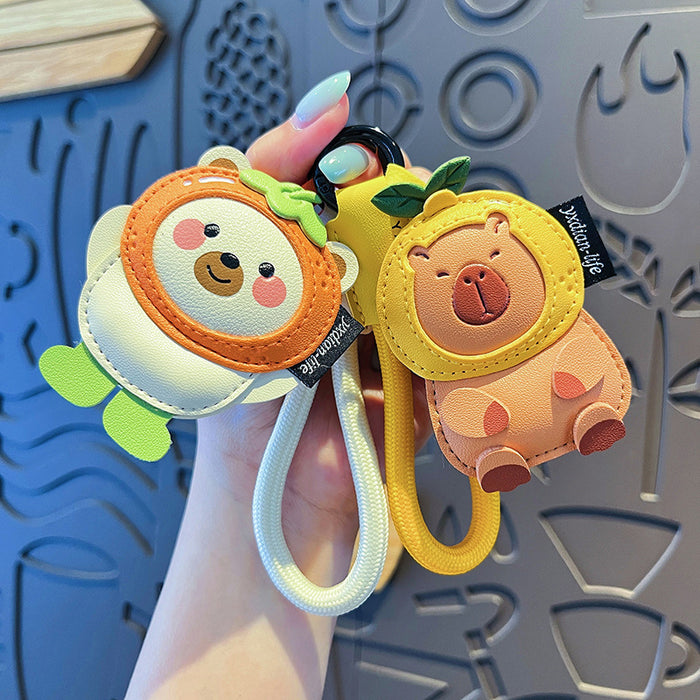 Wholesale Creative Leather Keychain Cute Cartoon Exquisite Luxury Bag Pendant Gift