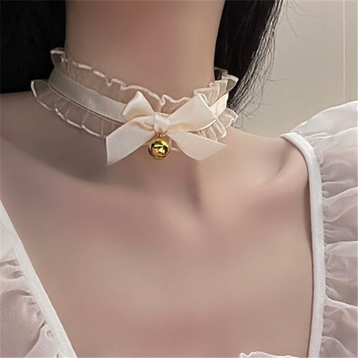 Wholesale Christmas Lace Small Bell Collars JDC-NE-DieDie003