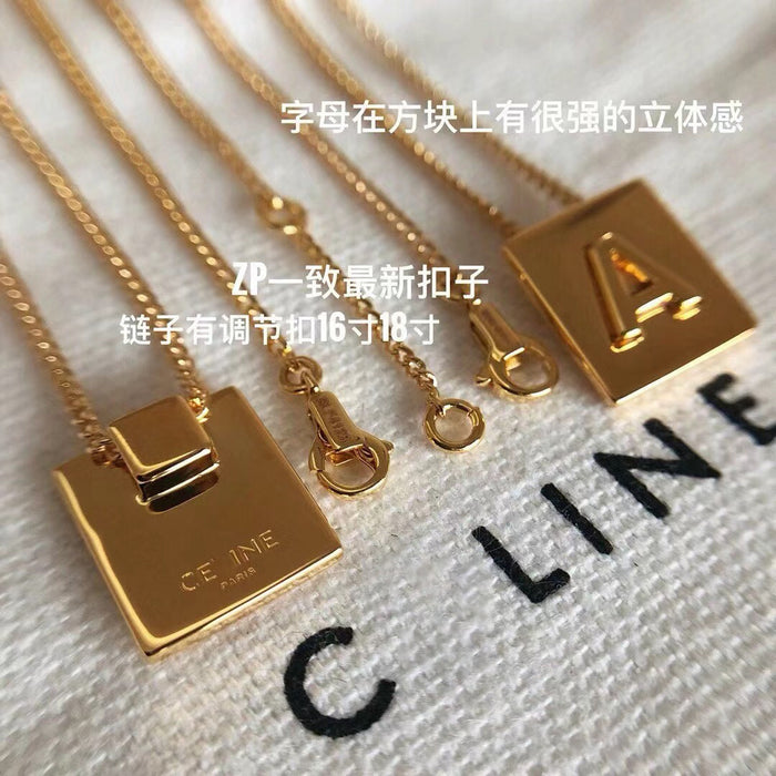 Wholesale Letter necklace gold plated clavicle chain