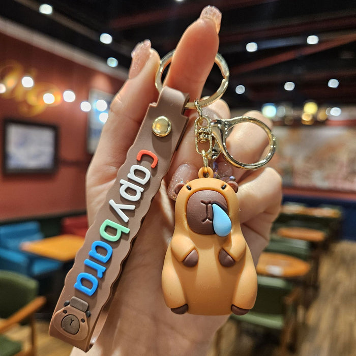 Wholesale Capybara keychain cartoon capybara king car bag key chain pendant small gift