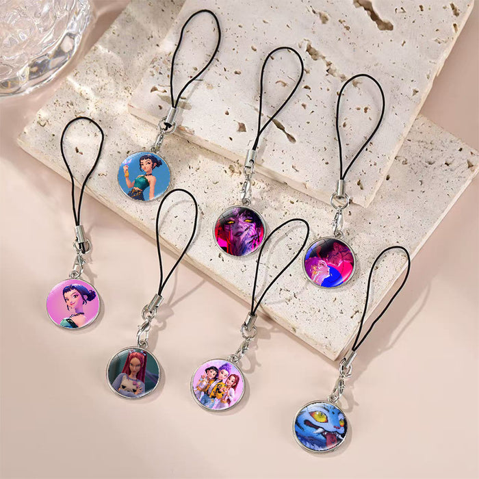 Wholesale K-pop anime crystal phone charm Keychains